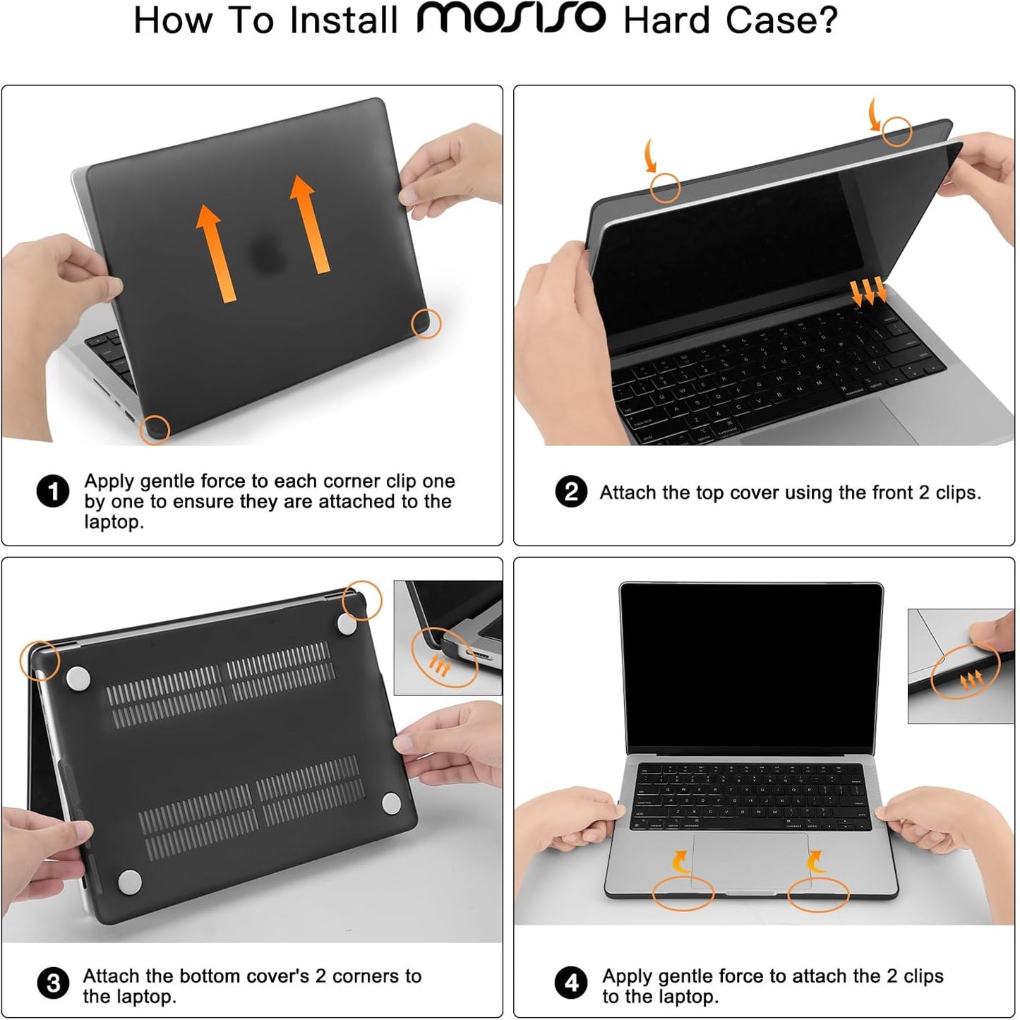 MOSISO Compatible with MacBook Pro 14 inch Case 2025 2024 2023 2022 2021 M5 M4 M3 M2 M1 A3434 A3112 A3185 A3401 A2918 A2992 A2779 A2442, Hard Shell&Keyboard Cover&Screen Film&Pouch,Black iMosiso