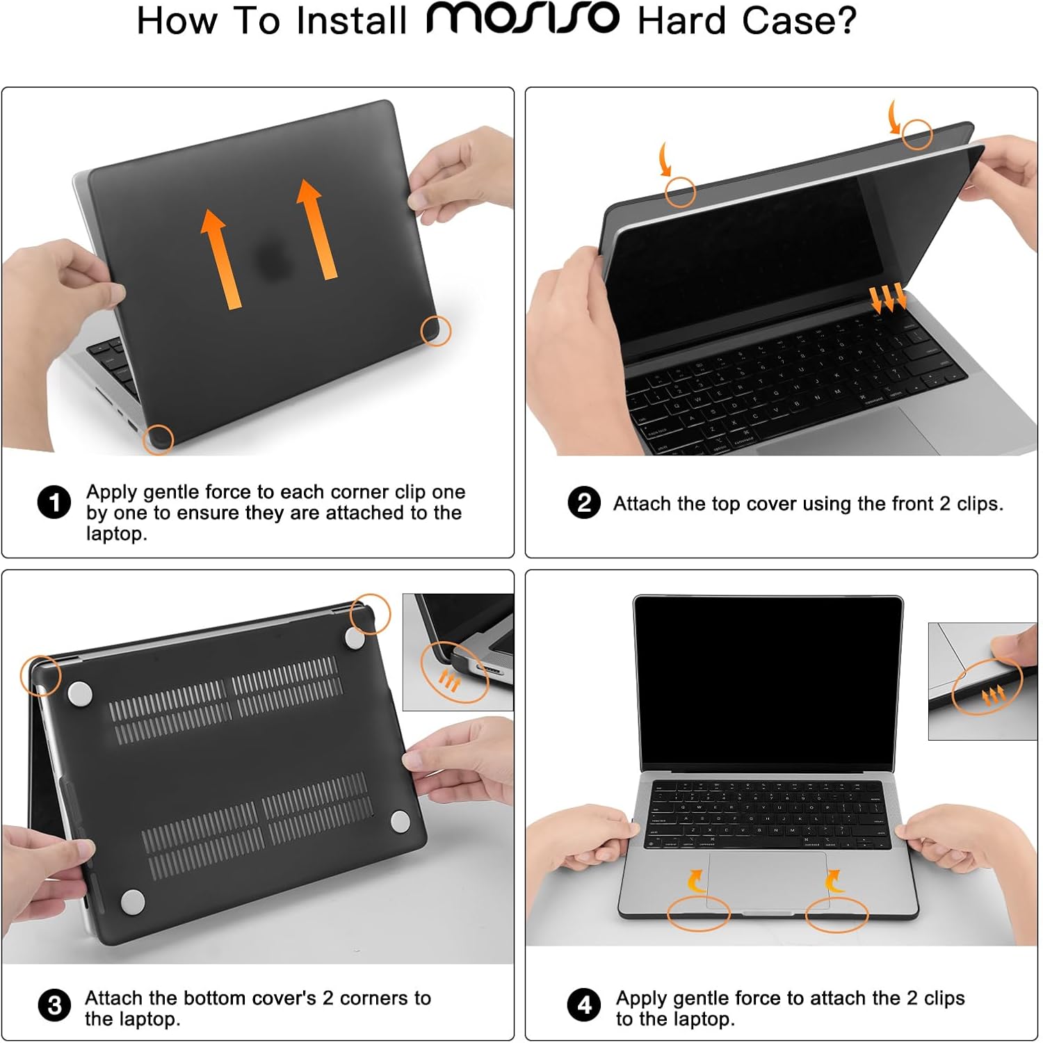 MOSISO Compatible with MacBook Pro 14 inch Case 2025 2024 2023 2022 2021 M5 M4 M3 M2 M1 A3434 A3112 A3185 A3401 A2918 A2992 A2779 A2442, Hard Shell&Keyboard Cover&Screen Film&Pouch,Black iMosiso
