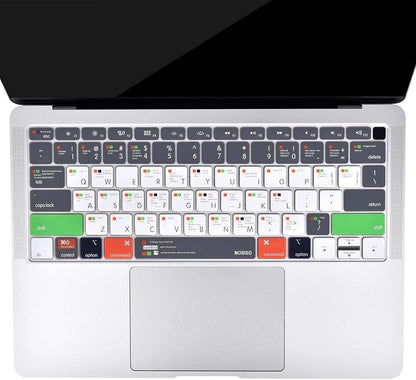 MOSISO Keyboard Cover Compatible with MacBook Air 13 inch 2019 2018 Release A1932 with Retina Display & Touch ID, Waterproof Dust-Proof Protective Silicone Skin, Mac OS X Shortcut, Gray