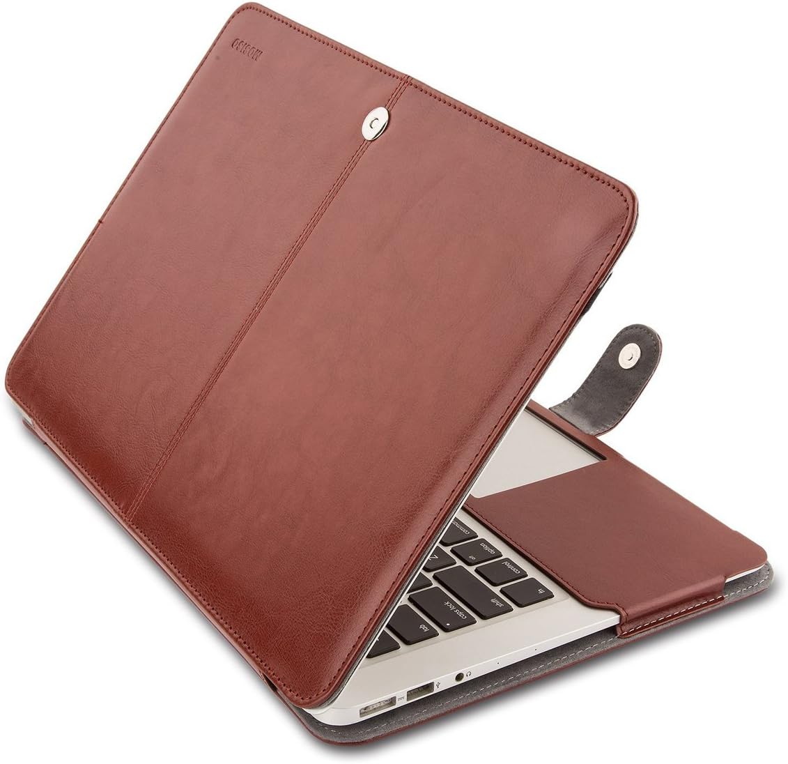 MOSISO Compatible with MacBook Air 13 inch Case A1369 A1466 Older Version 2010-2017 Release, PU Leather Case Portfolio Protective Stand Cover Sleeve