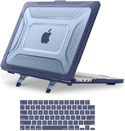 MOSISO Compatible with MacBook Pro 14 inch Case 2026-2021 M5-M1 A3434 A3112 A3185 A3401 A2918 A2992 A2779 A2442,Honeycomb TPU Bumper Hard Case with Fold Kickstand&Keyboard Skin