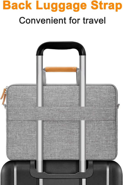 MOSISO Laptop Shoulder Bag, 15.6 inch Computer Bag Compatible with MacBook 16 inch, HP, Dell, Lenovo, Asus, Razer Notebook, Quilted Messenger Briefcase with Front Horizontal Pocket & Strap, Gray