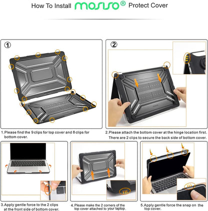 MOSISO Compatible with MacBook Air 13 inch Case 2022 2021 2020 Release A2337 M1 A2179 with Retina Display Touch ID, Heavy Duty Plastic Hard Shell Case with TPU Bumper & Keyboard Cover