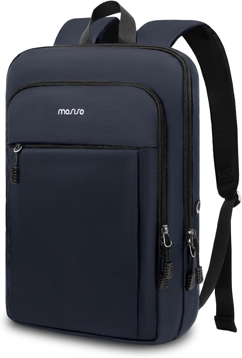 MOSISO Laptop Backpack for Men, Slim Lightweight Compact Computer Backpack for College Work Business Office Travel, 15.6-17.3 inch Waterproof Commute Laptop Bag Casual Daypack with Luggage Strap