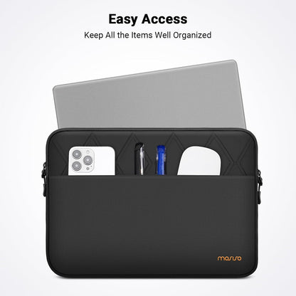 MOSISO Rhombus Padded Laptop Sleeve,13‑13.3‑Inch,Top‑Loading‑Zipper,Front‑Horizontal‑Pocket & Rear Trolley‑Sleeve