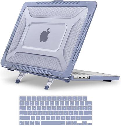 MOSISO Compatible with MacBook Pro 14 inch Case 2026-2021 M5-M1 A3434 A3112 A3185 A3401 A2918 A2992 A2779 A2442,Honeycomb TPU Bumper Hard Case with Fold Kickstand&Keyboard Skin