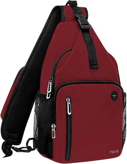 MOSISO Sling Backpack Bag, Crossbody Shoulder Bag Travel Hiking Daypack Chest Bag with Front Square Pocket&USB Charging Port