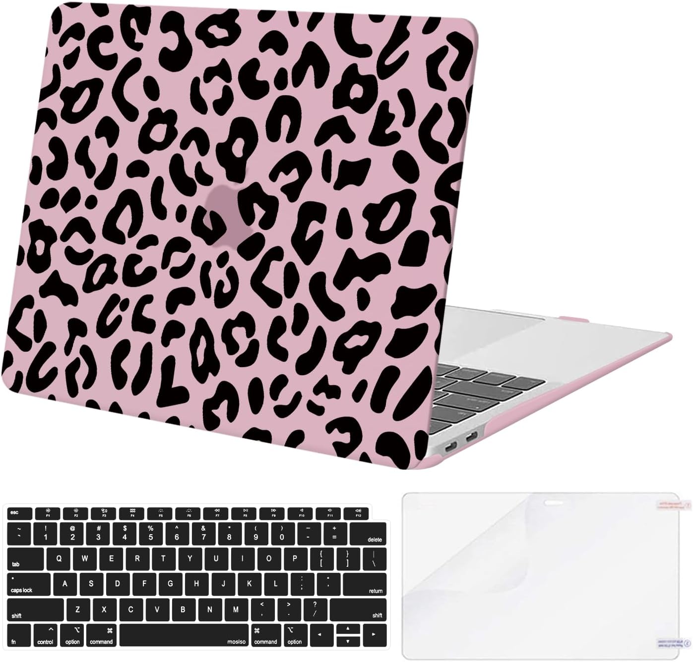 MOSISO Compatible with MacBook Air 13 inch Case 2022 2021 2020 2019 2018 Release A2337 M1 A2179 A1932 Retina Display, Plastic Leopard Grain Hard Shell Case&Keyboard Cover&Screen Protector