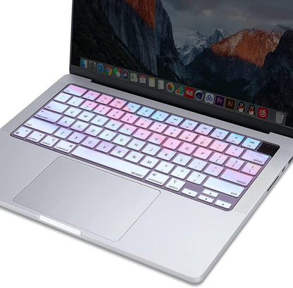 MOSISO Keyboard Cover Skin Compatible with MacBook Air 15 inch M3 A3114 M2 A2941/Air 13.6 A3113 A2681/Pro 14/16 M4 M3 M2 M1, Colorful Clouds