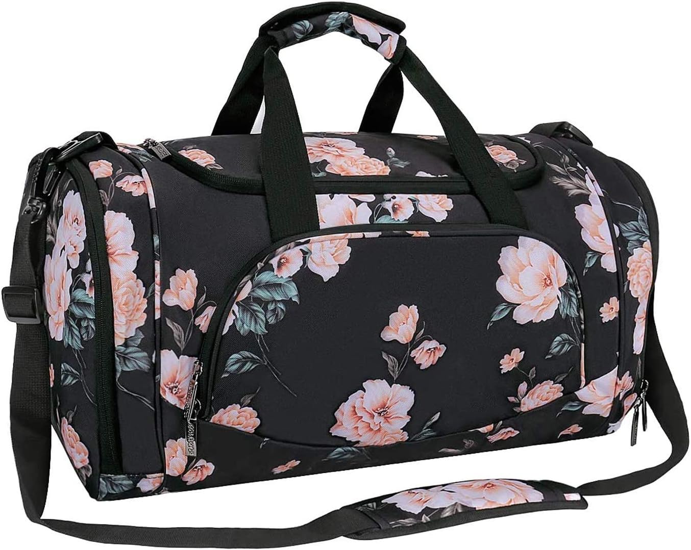 MOSISO Sports Duffel Peony Gym Bag with Shoe Compartment for Men/Women Dance Travel Weekender, Blue