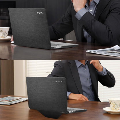 MOSISO Compatible with MacBook Pro 14 inch Case M5 2026 M4 M3 M2 M1 2025-2021 A3427 A3426 A3434 A3112 A3185 A3401 A2918 A2992 A2779 A2442, Knit Fabric Coated Hard Case with Fold Kickstand, Black