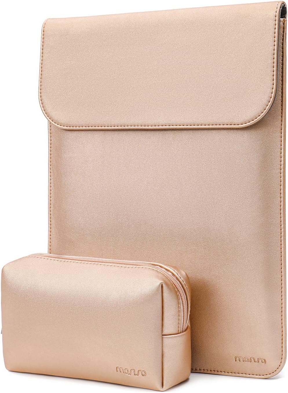 MOSISO Laptop Case 13.3 inch, 13-13.3 inch Laptop Sleeve Compatible with MacBook Neo 13 A18 Pro A3404 /Air 13/Pro 13/Pro 14 M5 M4 M3 M2 M1, Faux Suede Leather Case with Small Bag, Apricot