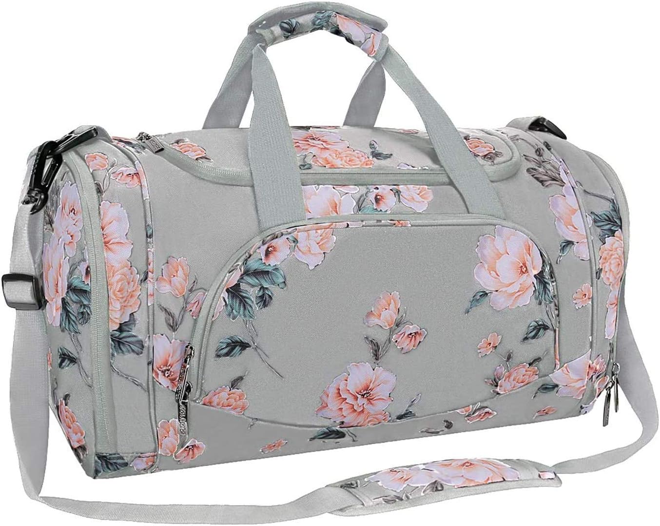 MOSISO Sports Duffel Peony Gym Bag with Shoe Compartment for Men/Women Dance Travel Weekender, Blue