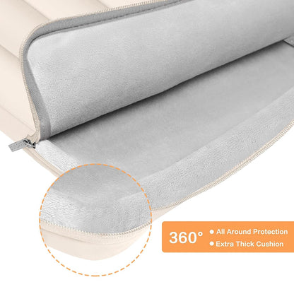 MOSISO 360 Protective 13-14 inch Laptop Case, 13.3 inch Puffy Laptop Sleeve Compatible with MacBook Air 13 13.6 M4 M3 M2 M1/Pro 13/14, HP,Dell,ASUS,Lenovo,Polyester Horizontal Side Open Bag, Sand iMosiso