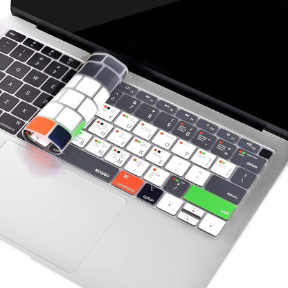 MOSISO Keyboard Cover Compatible with MacBook Air 13 inch 2019 2018 Release A1932 with Retina Display & Touch ID, Waterproof Dust-Proof Protective Silicone Skin, Mac OS X Shortcut, Gray