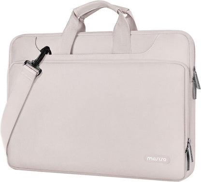 MOSISO 360 Laptop Shoulder Bag with Matching Color Sleeve & Luggage Strap, Fits 13–17.3 Inch Dell XPS HP Pavilion IdeaPad Acer Alienware Omen Notebook