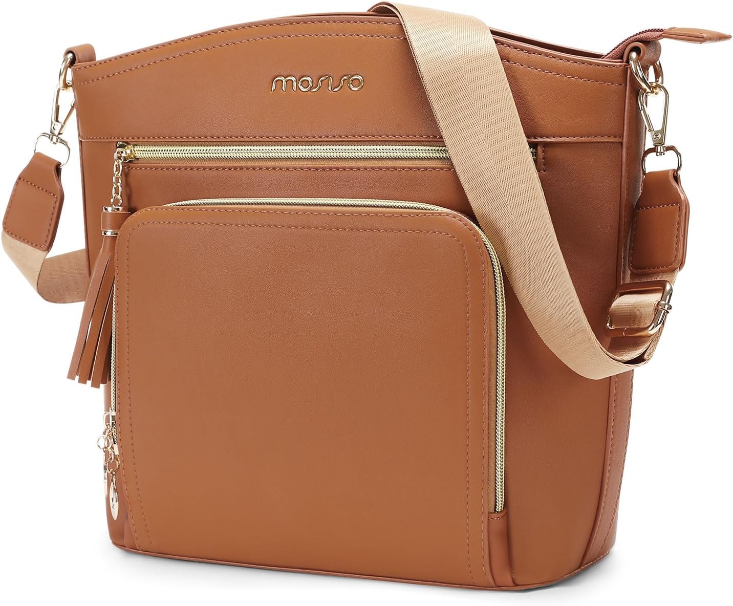 MOSISO Crossbody Bag, Purses for Women Crossbody | Multi Pockets Handbag Shoulder Bag with Card Holder Wallet & Tassel