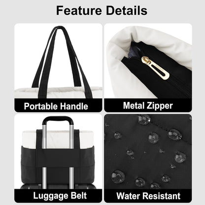 MOSISO Women Laptop Work Tote Bag,15‑16‑Inch,Multi‑Pocket Design with Built‑In Trolley Sleeve