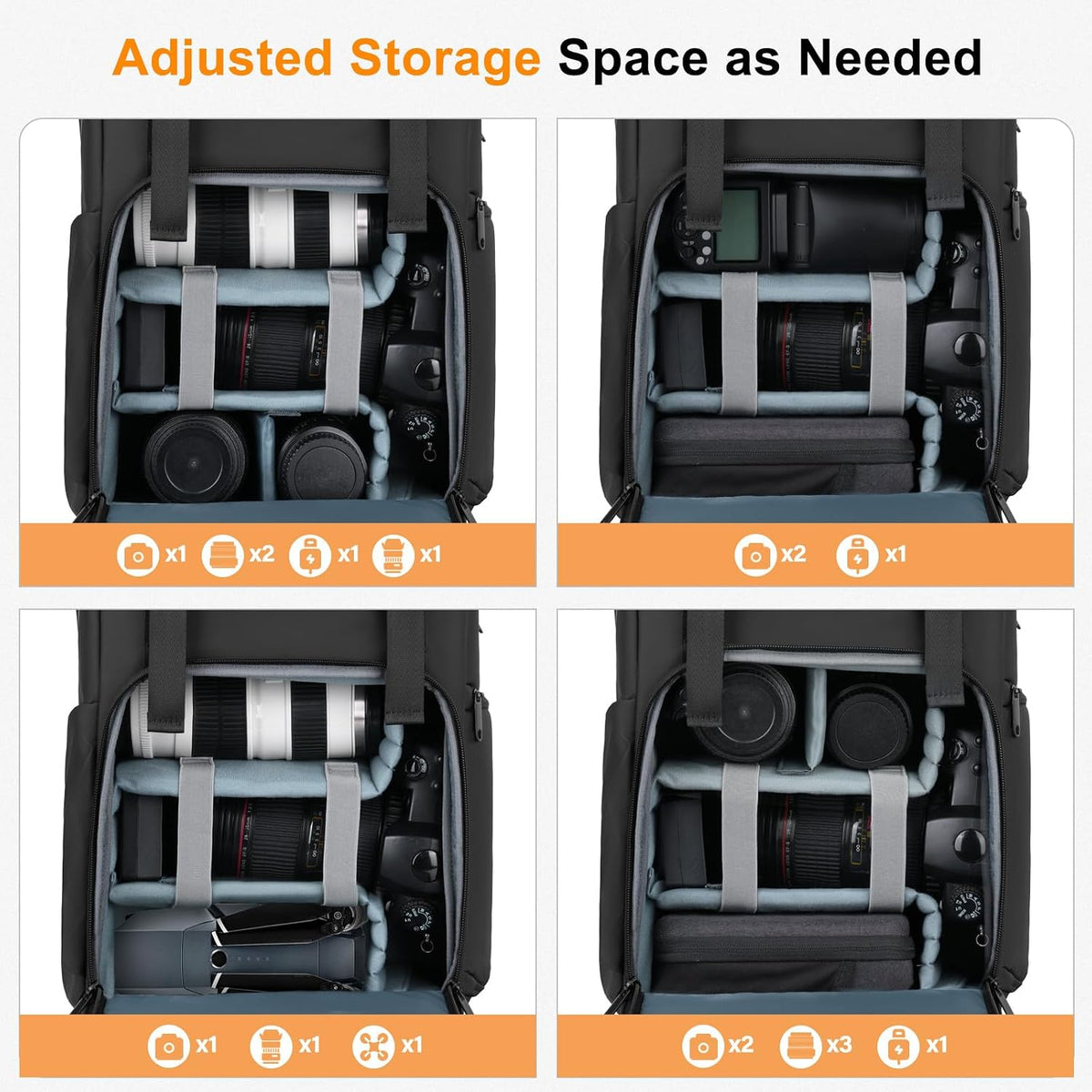 MOSISO Camera Backpack with Custom Padded Dividers. Side Quick Access for DSLR, Mirrorless & 15-16" Laptops