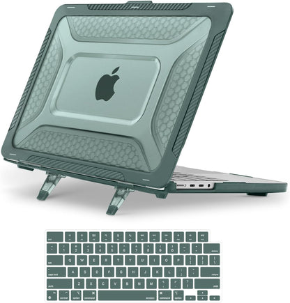MOSISO Compatible with MacBook Pro 14 inch Case 2026-2021 M5-M1 A3434 A3112 A3185 A3401 A2918 A2992 A2779 A2442,Honeycomb TPU Bumper Hard Case with Fold Kickstand&Keyboard Skin