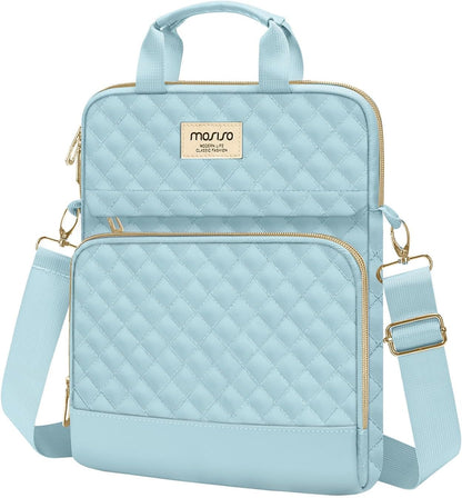 MOSISO 12.9 inch Tablet Sleeve Bag for iPad Pro 13 M4&iPad Air 13 M3 M2,iPad Pro 12.9 M2 M1 6/5,Surface Laptop Go 12.4,Galaxy Tab S8+/S9+ 12.4,Square Quilted Carrying Case with 2 Pockets, Sand