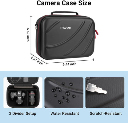 MOSISO EVA‑PU Hard Shell Digital Camera Travel Carrying Case with Custom Removable Dividers for Canon Sony DSLR Mirrorless Cameras