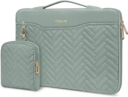 MOSISO 360 Protective Laptop Case, 13.3/14 inch Laptop Sleeve Compatible with MacBook Neo/Air 13.6/Pro 13/Pro 14, HP Dell ASUS, Rectangle Quilted Bag with Handle&Pocket&Small Case, Black