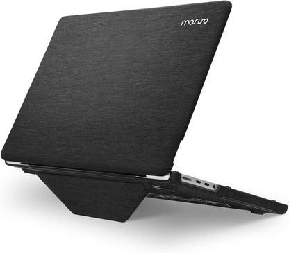 MOSISO Compatible with MacBook Pro 14 inch Case M5 2026 M4 M3 M2 M1 2025-2021 A3427 A3426 A3434 A3112 A3185 A3401 A2918 A2992 A2779 A2442, Knit Fabric Coated Hard Case with Fold Kickstand, Black