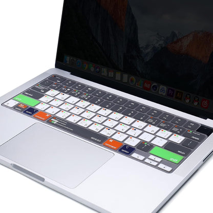 MOSISO Keyboard Cover Compatible with MacBook Air 15 inch M3 A3114 M2 A2941/Air 13.6 A3113 A2681/Pro 14/16 M4 M3 M2 M1, Mac OS X Shortcut, Gray