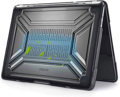 MOSISO Compatible with MacBook Pro 16 inch Case 2020 2019 Release A2141 with Touch Bar & Touch ID, Heavy Duty Plastic Hard Shell Case with TPU Bumper & Keyboard Cover Skin, Black