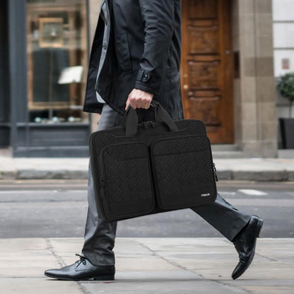 MOSISO Unisex Padded Laptop Shoulder Messenger Bag,15‑16‑Inch,Multi‑Zipper‑Pockets,Removable‑Strap & Rear Trolley‑Sleeve