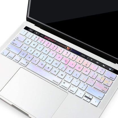 MOSISO Keyboard Cover Compatible with MacBook Pro with Touch Bar 13 and 15 inch 2019 2018 2017 2016 (Model: A2159, A1989, A1990, A1706, A1707),Pattern Silicone Skin Protector, Colorful Clouds