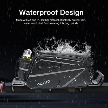 MOSISO Bike Rack Bag, Waterproof Bike Rear Rack Handbag Bicycle Trunk Bag, 14L EVA Mountain Bicycle Rear Seat Storage Saddle Pouch Cycling Luggage Pouch with Shoulder Strap, Black