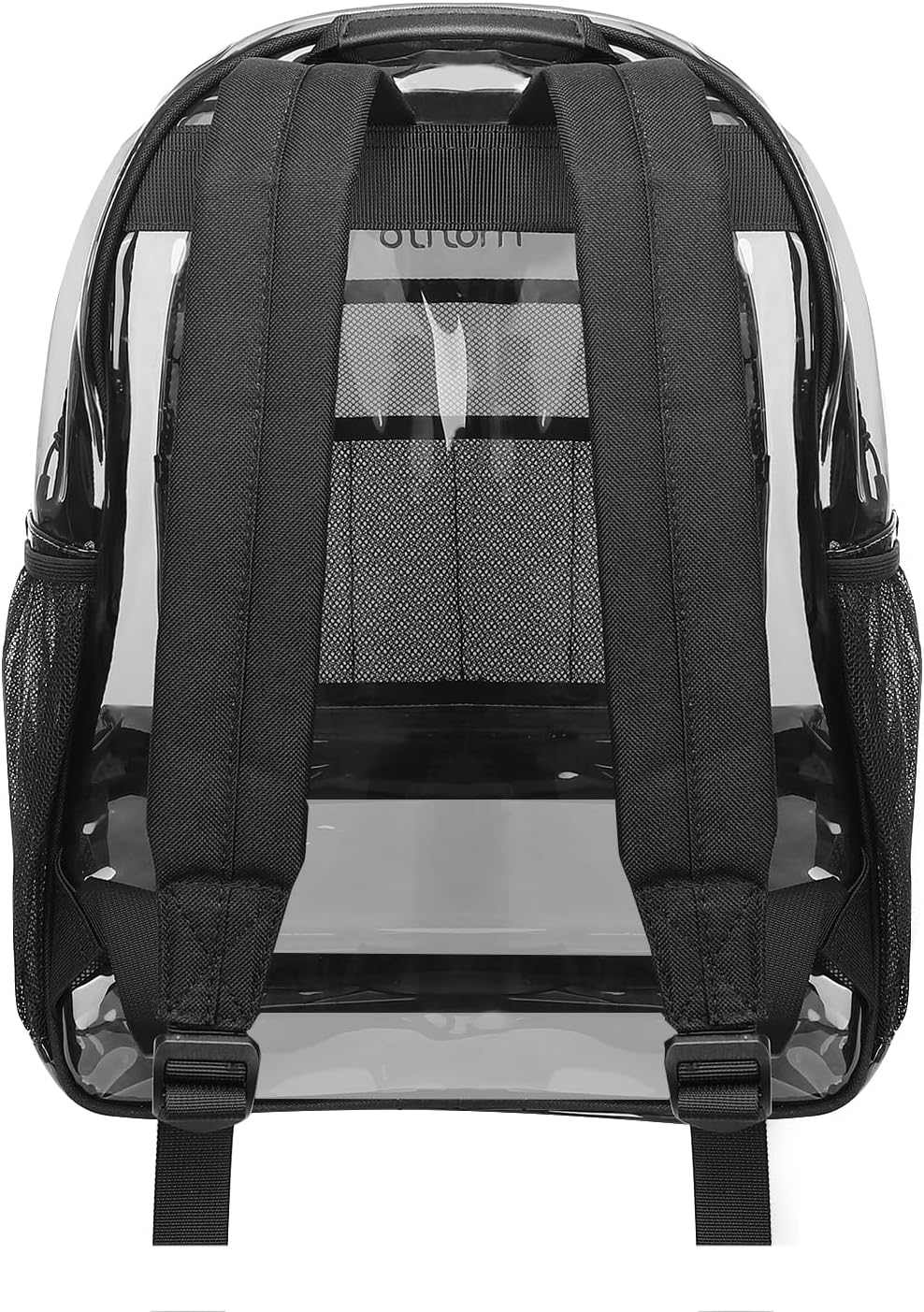 MOSISO 15.6-16 inch Travel Laptop Backpack, Waterproof Stylish Large Capacity Casual Daypack Bag for Business, Fashion TPU Transparent Computer Bag with Reinforced Strap, Black iMosiso
