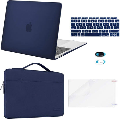 MOSISO Compatible with MacBook Air 13 inch Case M1 Chip 2021 2020 2019 2018 Release A2337 A2179 A1932 Retina Display, Plastic Hard Shell Case&Bag&Keyboard Skin&Webcam Cover&Screen Film, Black