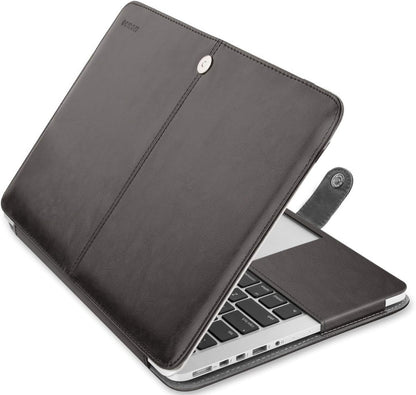 MOSISO Compatible with MacBook Pro Retina 13 inch Case A1502 A1425 2015-2012 Release, PU Leather Portfolio Protective Stand Cover Sleeve