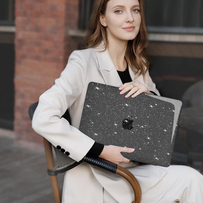 MOSISO Compatible with MacBook Pro 16 inch Case 2025 2024 2023 2022 2021 M4 M3 M2 M1 A3403 A3186 A2991 A2780 A2485 Pro Max, Sparkly Glitter Hard Shell&Keyboard Cover&Screen Film&Pouch, Black