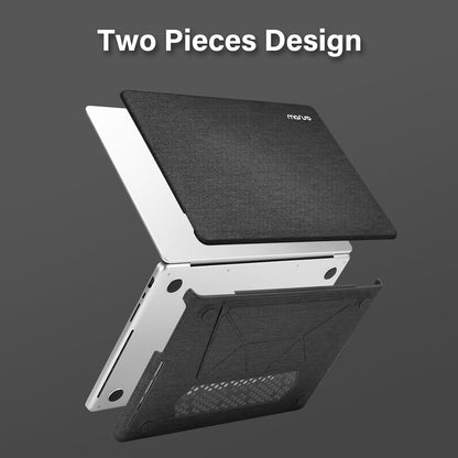 MOSISO Compatible with MacBook Pro 14 inch Case M5 2026 M4 M3 M2 M1 2025-2021 A3427 A3426 A3434 A3112 A3185 A3401 A2918 A2992 A2779 A2442, Knit Fabric Coated Hard Case with Fold Kickstand, Black