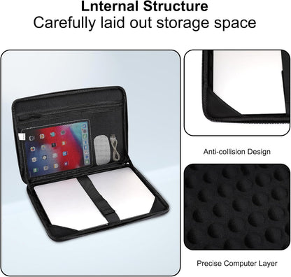 MOSISO Hard Shell Laptop Sleeve Shoulder Bag, 15.6 inch Computer Bag Compatible with MacBook, HP, Dell, Lenovo, Asus, Notebook, 16 inch Symmetric Geometric Waterproof EVA Carrying Case, Black