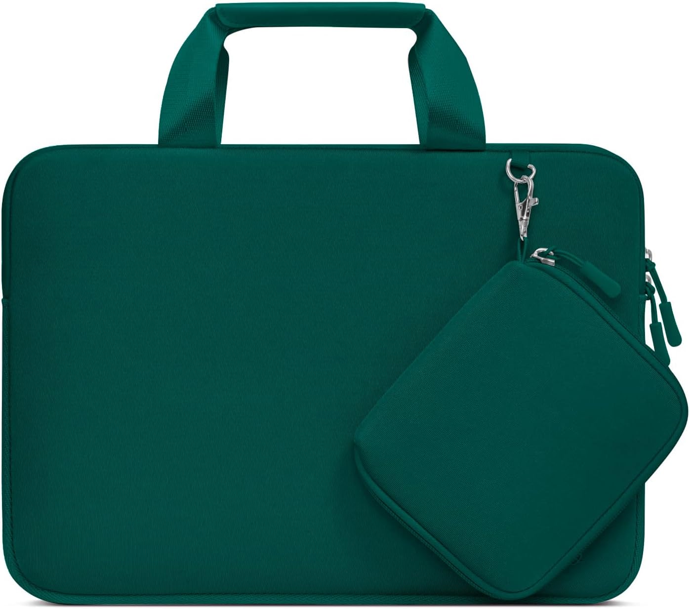 MOSISO Laptop Case 13.3 inch, 13-13.3 inch Laptop Sleeve Bag Compatible with MacBook Air/Pro 13 / Pro 14, HP Dell ASUS, Neoprene Carrying Computer Bag with Handle&Detachable Small Case, Antique Green