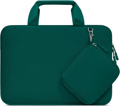 MOSISO Laptop Case 13.3 inch, 13-13.3 inch Laptop Sleeve Bag Compatible with MacBook Air/Pro 13 / Pro 14, HP Dell ASUS, Neoprene Carrying Computer Bag with Handle&Detachable Small Case, Antique Green