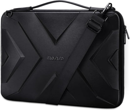 MOSISO Hard Shell Laptop Sleeve Shoulder Bag, 15.6 inch Computer Bag Compatible with MacBook, HP, Dell, Lenovo, Asus, Notebook, 16 inch Symmetric Geometric Waterproof EVA Carrying Case, Black