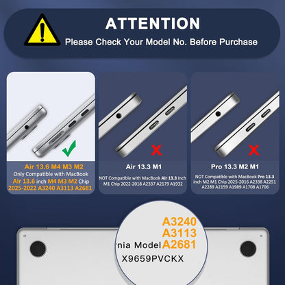 MOSISO Compatible with MacBook Air 13 inch Case M5 2026 M4 2025 M3 M2 2024-2022 A3449 A3240 A3113 A2681. Scratches-Resistant Protective Hard Shell for MacBook Air 13.6 inch Case. Crystal Clear : Electronics iMosiso
