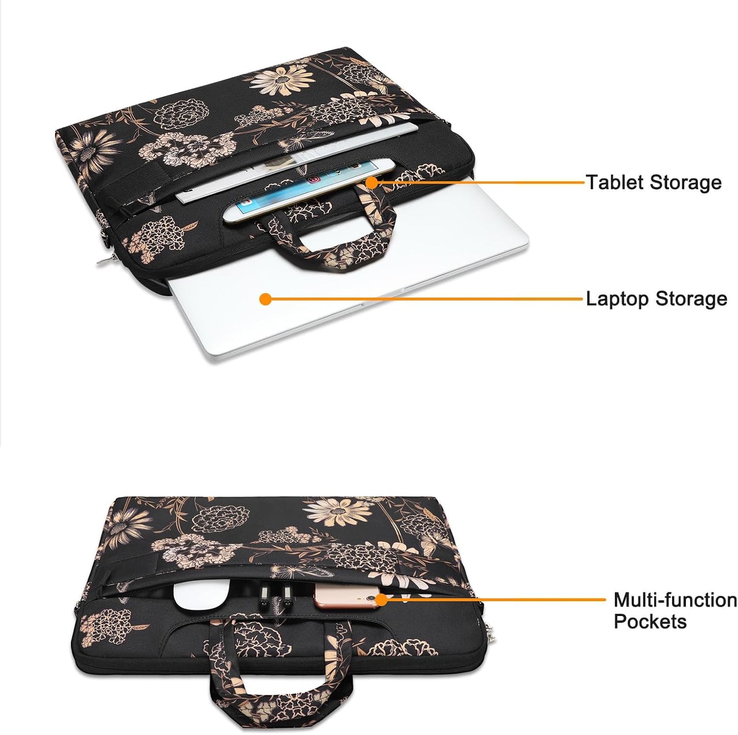 MOSISO Laptop Bag for Women, 15 inch Computer Bag Compatible with MacBook, HP, Dell, Lenovo, Asus, Notebook, 15.6 inch Laptop Shoulder Carrying Messenger Sleeve with Strap