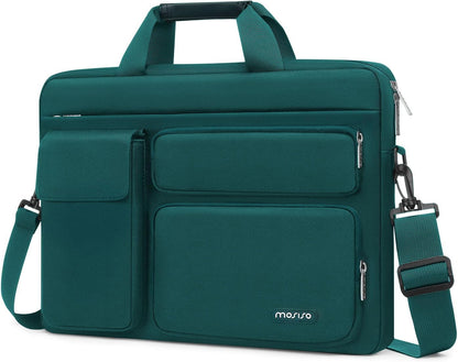 MOSISO Laptop Shoulder Bag 13-17.3 inch, 13/13.3/14/16/17.3 inch Computer Bag Compatible with MacBook Air/Pro 13 / Pro 14, HP Dell ASUS Lenovo with 2 Raised&1 Flapover&1 Horizontal Pocket&Handle&Belt
