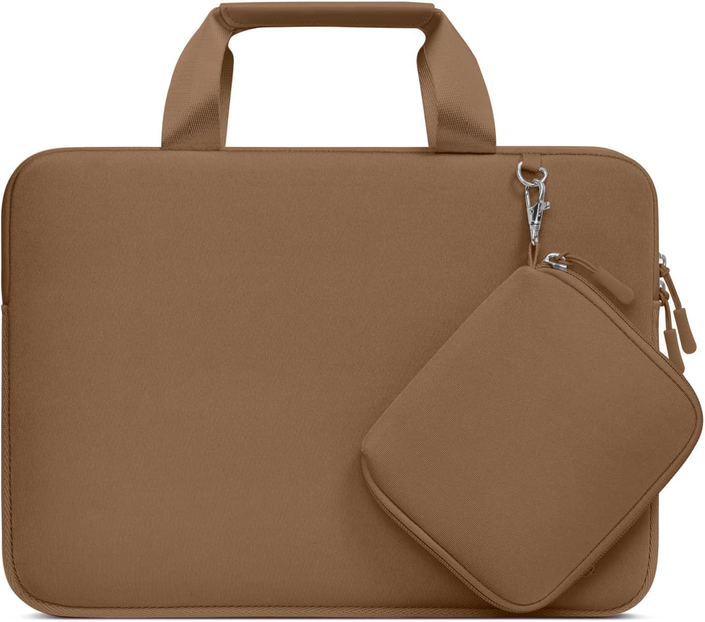 MOSISO Laptop Case 13.3 inch, 13-13.3 inch Laptop Sleeve Bag Compatible with MacBook Air/Pro 13 / Pro 14, HP Dell ASUS, Neoprene Carrying Computer Bag with Handle&Detachable Small Case, Antique Green