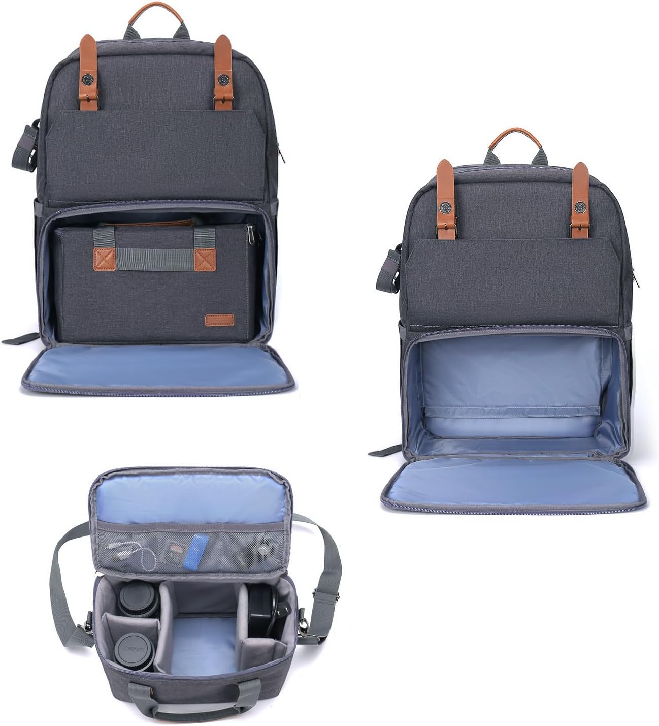 MOSISO Camera Backpack 17.3 inch, DSLR/SLR/Mirrorless Case with Laptop Compartment&Built-in Photography Insert Bag&USB-charging Port&Rain Cover Compatible with Canon/Nikon/Sony/Laptop, Space Gray
