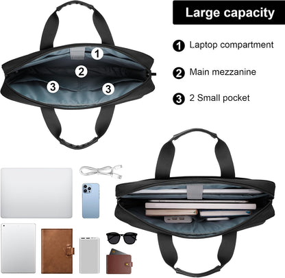 MOSISO Laptop Bag for Men 15-16 Inch Computer Bag — Padded Sleeve, Anti-Theft Zipper, Trolley Belt & Removable Shoulder Strap for MacBook HP Dell
