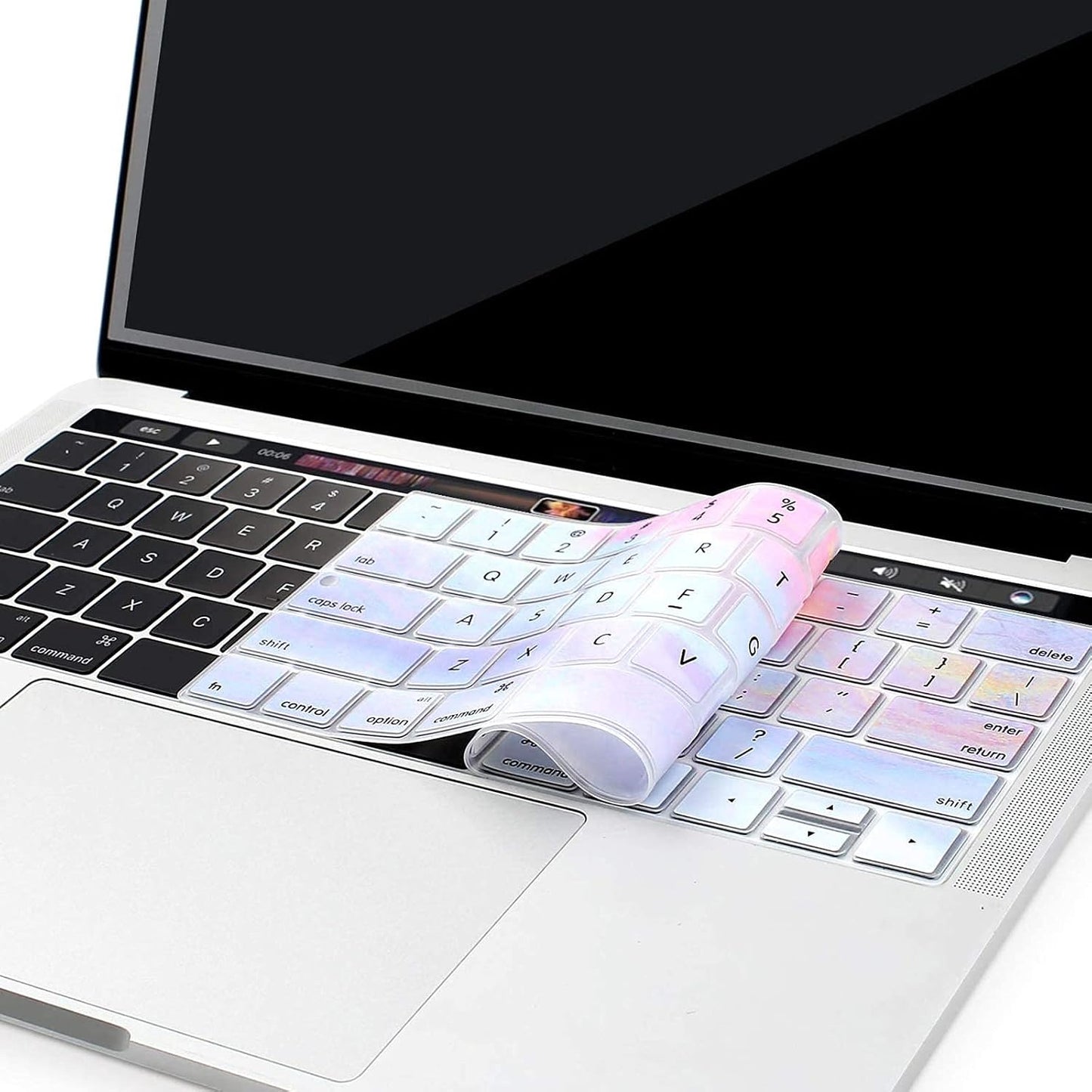 MOSISO Keyboard Cover Compatible with MacBook Pro with Touch Bar 13 and 15 inch 2019 2018 2017 2016 (Model: A2159, A1989, A1990, A1706, A1707),Pattern Silicone Skin Protector, Colorful Clouds
