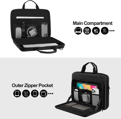 MOSISO X‑Pac EVA Hard‑Shell Laptop Bag for Men, 15‑16‑Inch Business Briefcase with 180‑Degree Full Opening